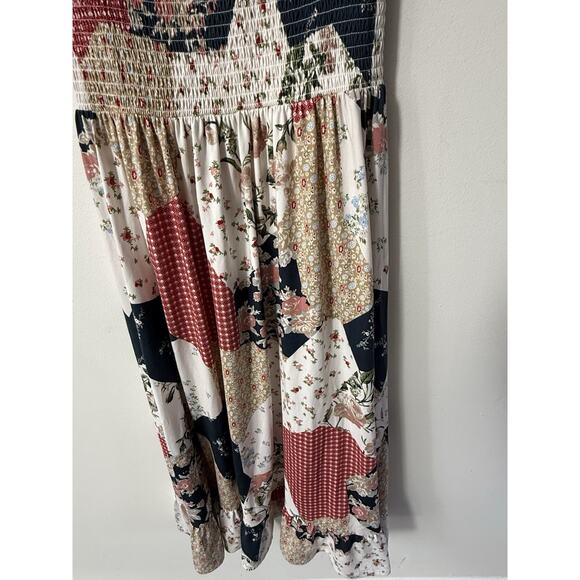 Urban Outfitters Tessie Smocked Dress Size M Prarie Midi Peasant Boho Festival - Picture 4 of 10